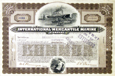 «International Mercantile Marine Co., common stock, 1910s»